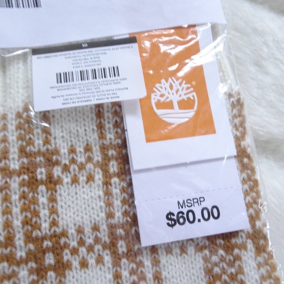 NIB Timberland Knit Long Plaid Soft Scarf OS - Picture 4 of 6